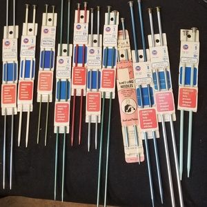 Six pair Vintage aluminum knitting needles